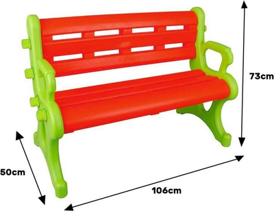 Stol lodrash Woopie Bench, plastik, 106cm, i kuq jeshil