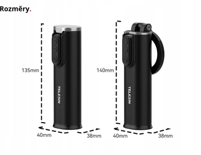 Држач за телефон Telesin Travel Phone Holder Magnetic Version, магнетен, со Bluetooth далечински управувач, црн