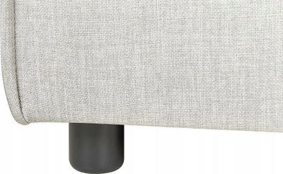 Tabure Ottoman Grey Linen, katror, i veshur me cohë lino, gri neutrale