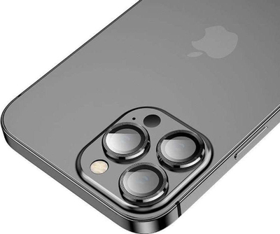 Mbrojtëse lente kamere Hofi Camring Pro+, për iPhone 13 Pro edhe 13 Pro Max, xham me alumini, e zezë