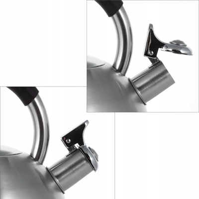 Çajnik KAMILLE Steel Kettle With Whistle, 2.7L, çelik inox, argjendtë