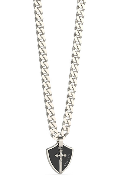 Qafore për meshkuj GUESS South Elemeda JUMN04019JWSTBKT/U, 65cm, e argjendtë/zezë