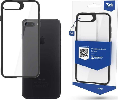 Kapak 3mk Satin Armor Case Plus për iPhone 7 Plus 8 Plus, transparent, me kornizë e zezë