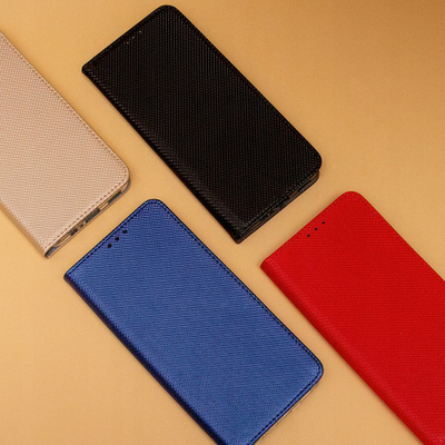 Kësule magnetike Komrk për Xiaomi Redmi Note 13 Pro 5G, tip portofoli, me fole karte, ngjyrë gold