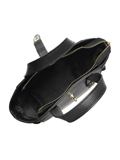 Çantë lëkure WHOLESALE AW25 LV 127, 20x25x11cm, me rrip të rregullueshëm, e zezë
