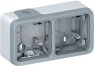 Kuti sipërfaqësore Legrand PLEXO55 069672, dyfishe horizontale, IP55, gri