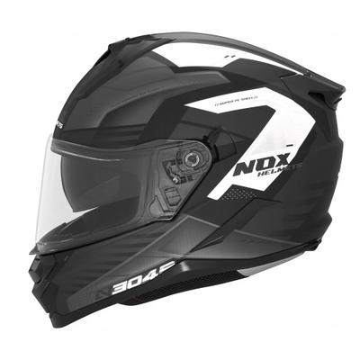 Helmetë integrale Nox N304S Carver, me vizor, madhësia M, bardh e zi