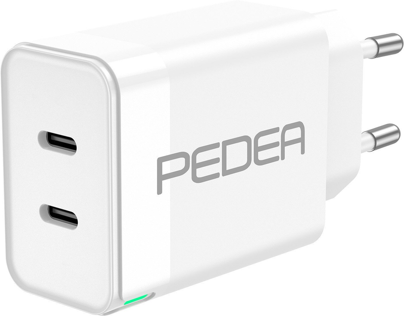 Karikues muri PEDEA Fast Charger Dual PD, 40W, 2x USB Type C, i bardhë