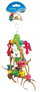 Играчка за птици Duvoplus Rope, со дрвени коцки, со кожни ремчиња, шарена