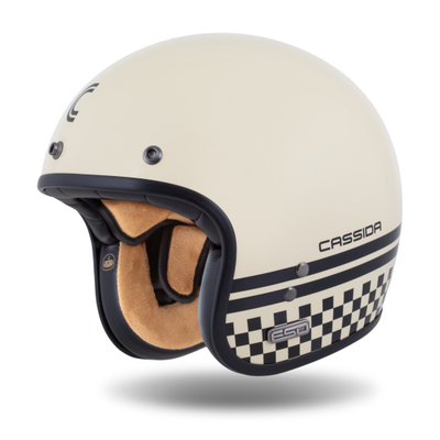 Helmetë moto CASSIDA Eso Forty Nine, fiberglass, madhësia XS, krem e zezë
