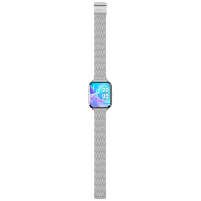 Smartwatch për goca Gravity GT44-4, ekran 1.75", IP68, argjend me rrip të bardhë