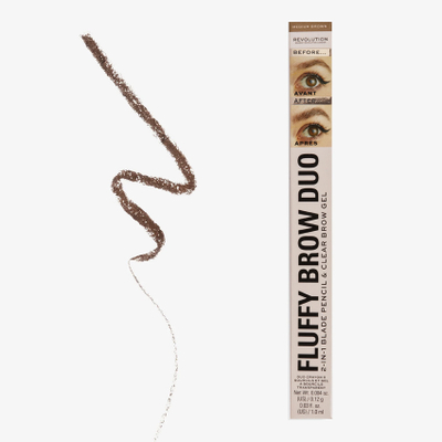 Revolution - Eyebrow pencil Fluffy Brow Filter Duo - MEDIUM BROWN