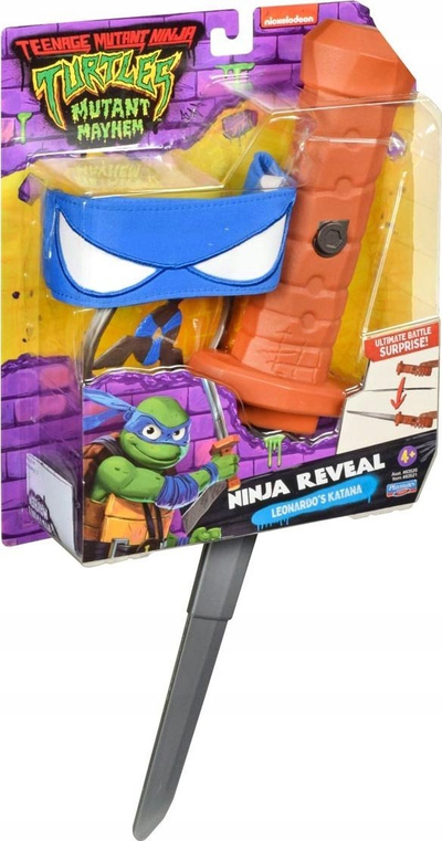Set roleplay Teenage Mutant Ninja Turtles Ninja Reveal Leonardo, me shpatë dhe maskë blu