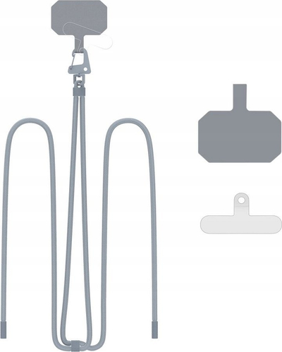 Rrip crossbody për telefon Tech-Protect C5S Rope, 80cm, i gri çelik