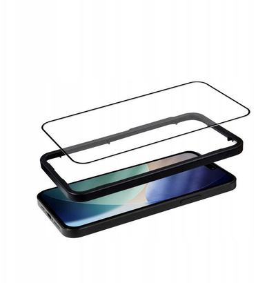 Xham mbrojtës Crong 3D Armour Glass për iPhone 17 Pro, i fortë, me kornizë montimi, i zi