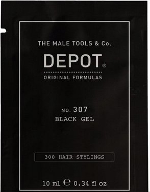 Xел за коса Depot No. 307 Black Gel, силно фиксирање, 10 ml, црн