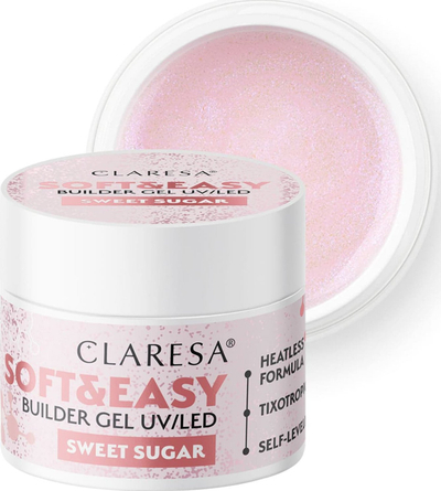 Xhel ndërtues për thonj Claresa Soft&Easy Builder Gel Sweet Sugar 45g për femra