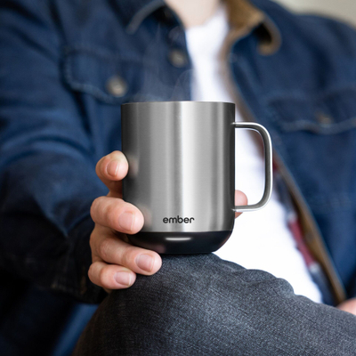 Filxhan termik inteligjent Ember Mug, 10oz, çelik inox, argjendtë