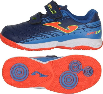 Këpucë futbolli salle për kalamaj Joma Xpander Jr 2303, shirit ngjitës, shollë non marking, blu navy