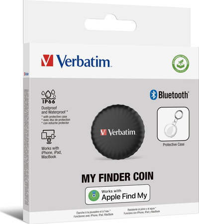 Gjurmues Bluetooth Verbatim My Finder Coin Tracker, Apple Find My, bateri CR2032, i bardhë