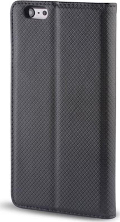 Futrollë me kapak Smart Magnet për Samsung Galaxy S22, lëkurë ekologjike, me xhep për karta, e zezë