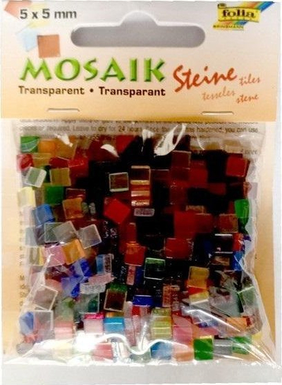 Gurë mozaiku Folia Stones Mosaic Transparent, 5x5mm, 45g, transparent