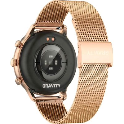 Smartwatch Gravity GT5-7 Women, rrip silikoni dhe mesh, rozë gold