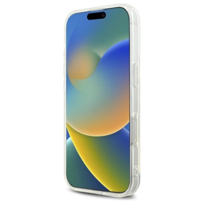Futrollë telefoni Karl Lagerfeld IML Rhinestones Karl Head për iPhone 16 Pro 6.3", e tejdukshme