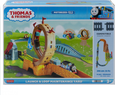 Set lodër treni Fisher Price Thomas &amp; Friends Launch &amp; Loop Maintenance Yard, me motor, pistë 398cm, shumëngjyrësh