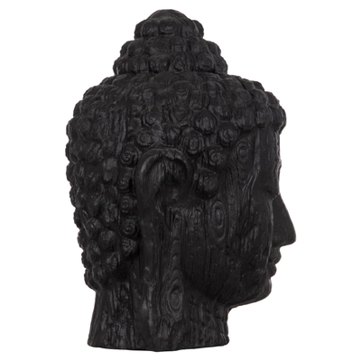 Figurë dekorative dyshemeje HomeMarkt Buddha Head XXL, 90x90x100cm, e zezë