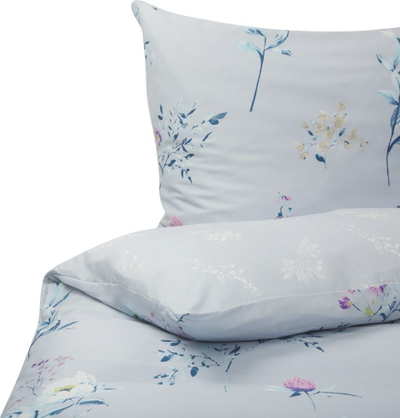 Set mbulesë jorgani EVERGREEN Sateen Cotton, 135 x 200 cm, pambuk sateen, blu e çelët