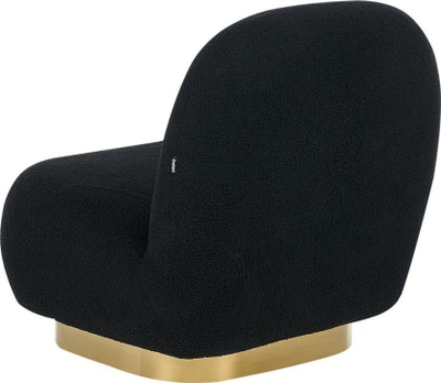 Fotelja LOVIISA Boucle, bazë metalike ngjyrë ari, material boucle, e zezë
