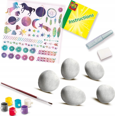 Set krijues pikturimi SES Creative Painting Galaxy Stones, gurë për zbukurim, për kalamaj