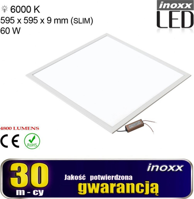 Panel LED tavani INOXX PAN60W60, 60x60 cm, 60W 6000K, i bardhë