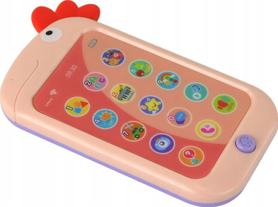 Lodër telefon edukativ Leantoys Phone Touch, me drita edhe tinguj, me pulë rozë