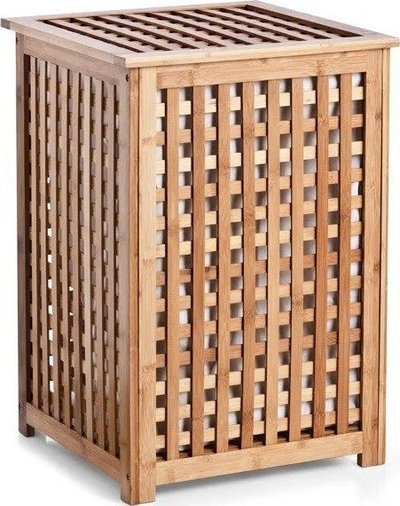 Shportë rrobash Zeller, bambu, katrore 58 cm, kafe natyrale