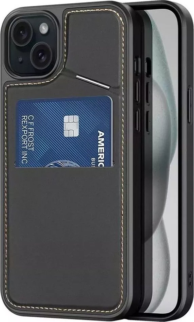 Mbajtëse telefoni Dux Ducis Rafi II Mag, me këllëf kartash, me këmbë qëndrimi, e zezë