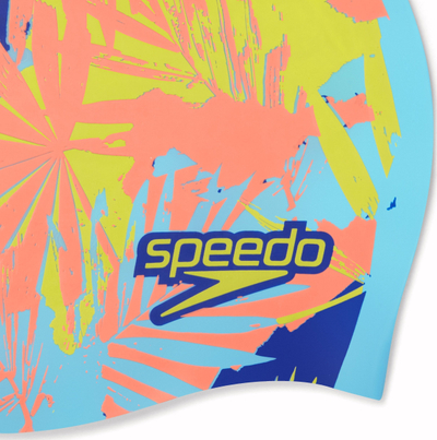 Kapuç noti për fëmijë Speedo Junior Reversible Slogan, silikon, blu verdhë