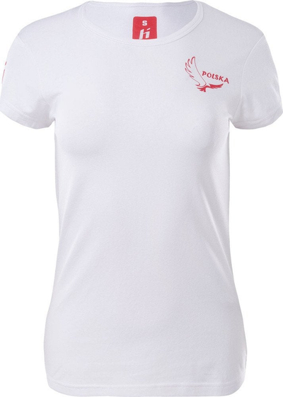 Bluzë sportive Huari Poland Fan, për femra, pambuk, e bardhë