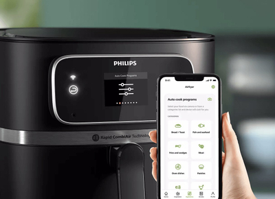Fritezë me ajër Philips HD9880/90, pa vaj, me termometër, gri