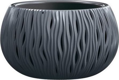 Vazo plastike Prosperplast Bowl Sandy, me depozit, 9L, antracit