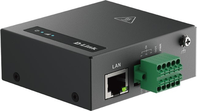 Ruter industrial D-Link 4G LTE IIoT RTU, me Ethernet dhe RS-232/RS-485, për montim në DIN-rail, gri metal