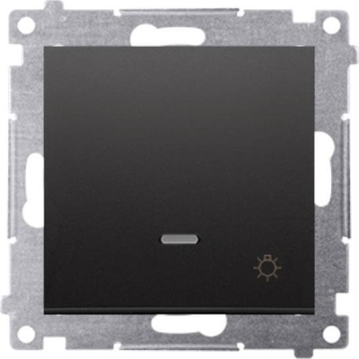 Buton ndriçimi Kontakt-Simon Simon 54, me LED, 10AX 250V, i zi mat