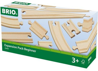 Set shina treni BRIO World Train Tracks Expansion Pack Beginner, dru, për fëmijë 3+
