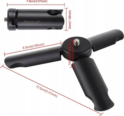 Мини трипод Puluz 5903876997359, компактен, лесен, црн