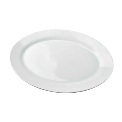 Pjatë servirëse BASIC, porcelan, 35 x 24 x 3 cm, e bardhë