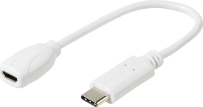 Adapter USB Vivanco DCAVVUSBCMB02W, USB C me Micro USB, 0.1m, i bardhë
