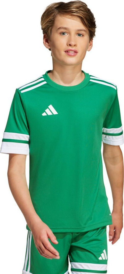Bluzë sportive për kalamaj adidas Squadra 25 Jr, poliester, me teknologji Aeroready, e bardhë