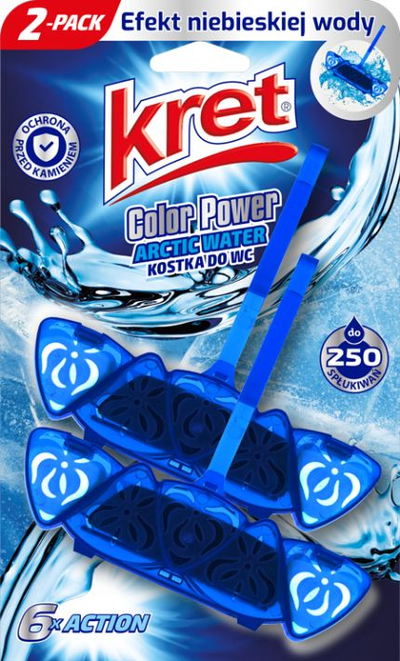 Bllok WC Kret Color Power Arctic Water, 2 x 40g, erë e freskët, blu