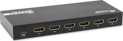 Ndërrues video HDMI Equip 332726, 3 porta, 4K 60Hz, i zi